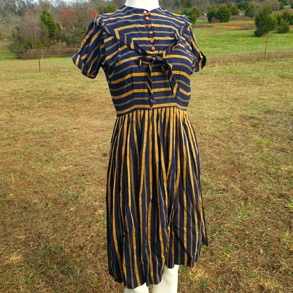 Vintage Dresses & Skirts - 1940's Mindy Ross Fit Flare Dress XS 2 4